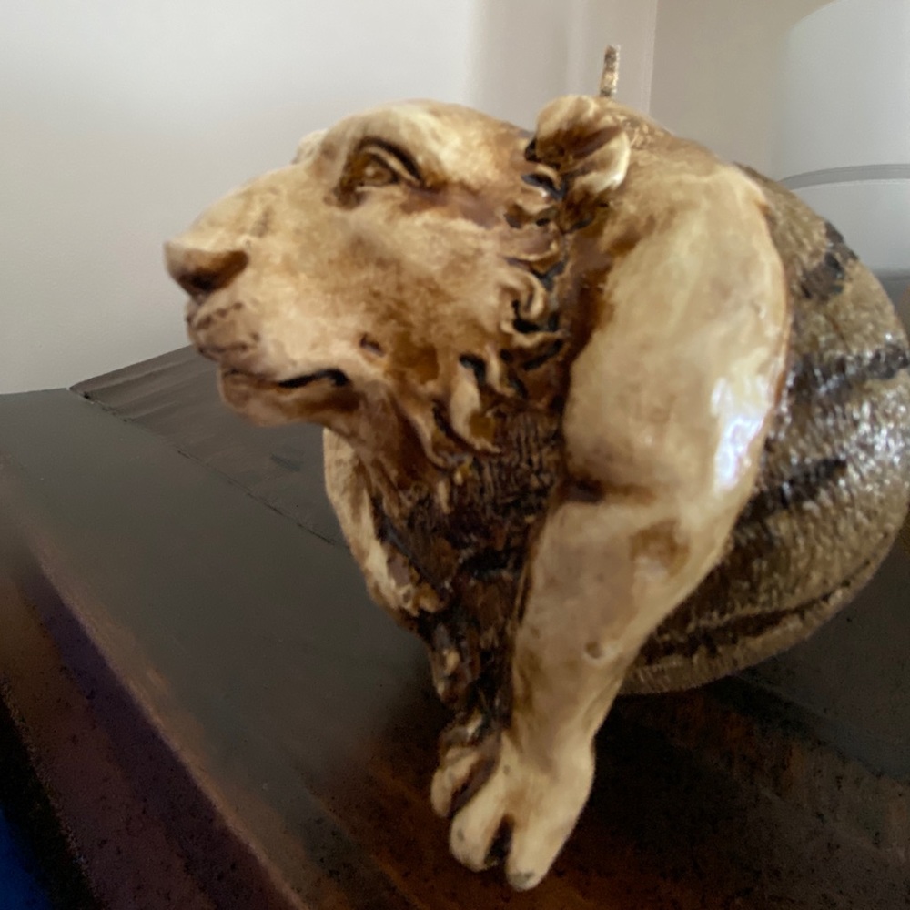 Unique lion candle
